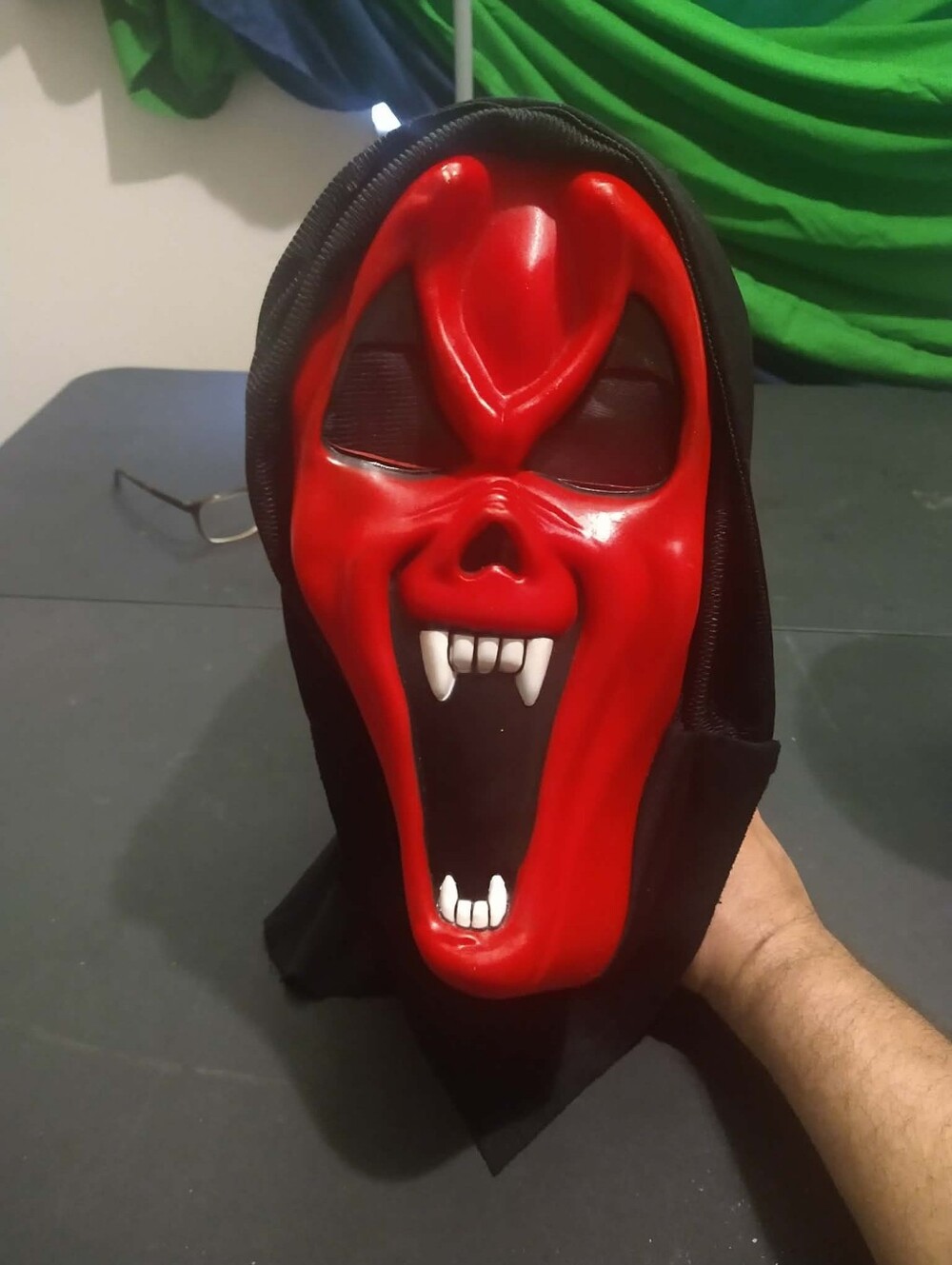 Easter Unlimited Red Demon Mask Hooded Horror Monster Scary Fangs Halloween